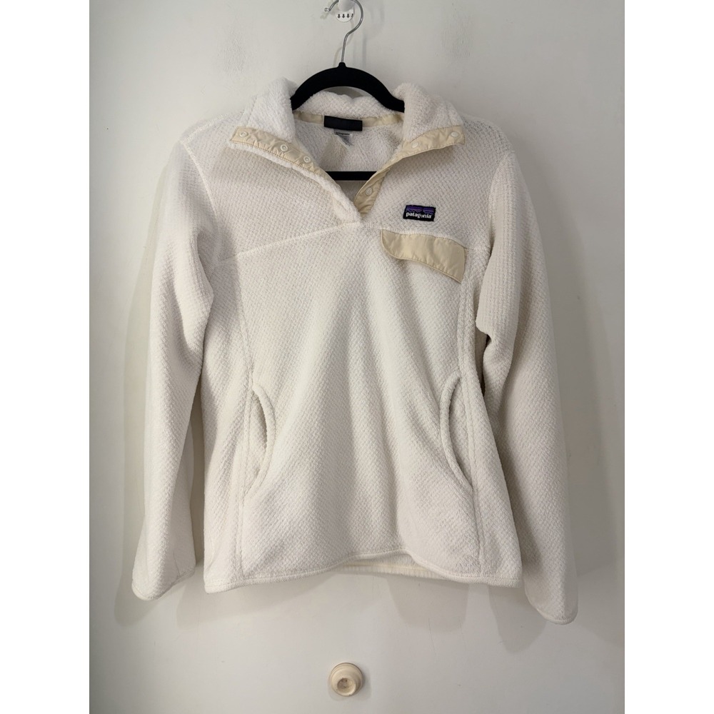 Patagonia Los Gatos Snap T Fleece Pullover Women's M Ivory Cream 25455FA